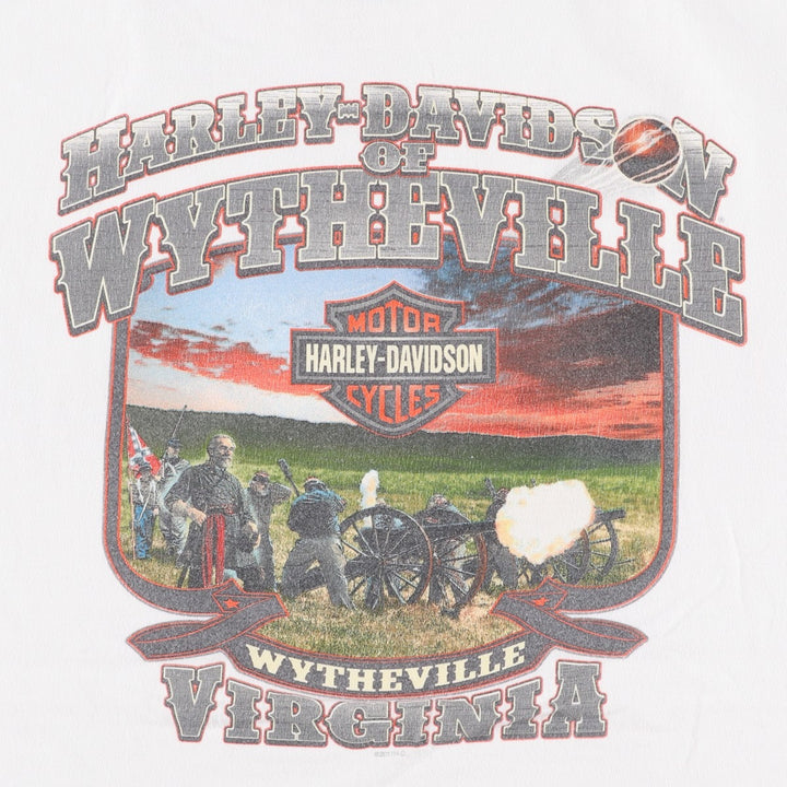 Harley-Davidson Motorcycle Bike T-shirt, Men's XL size cotton white type Vintage Second Hand