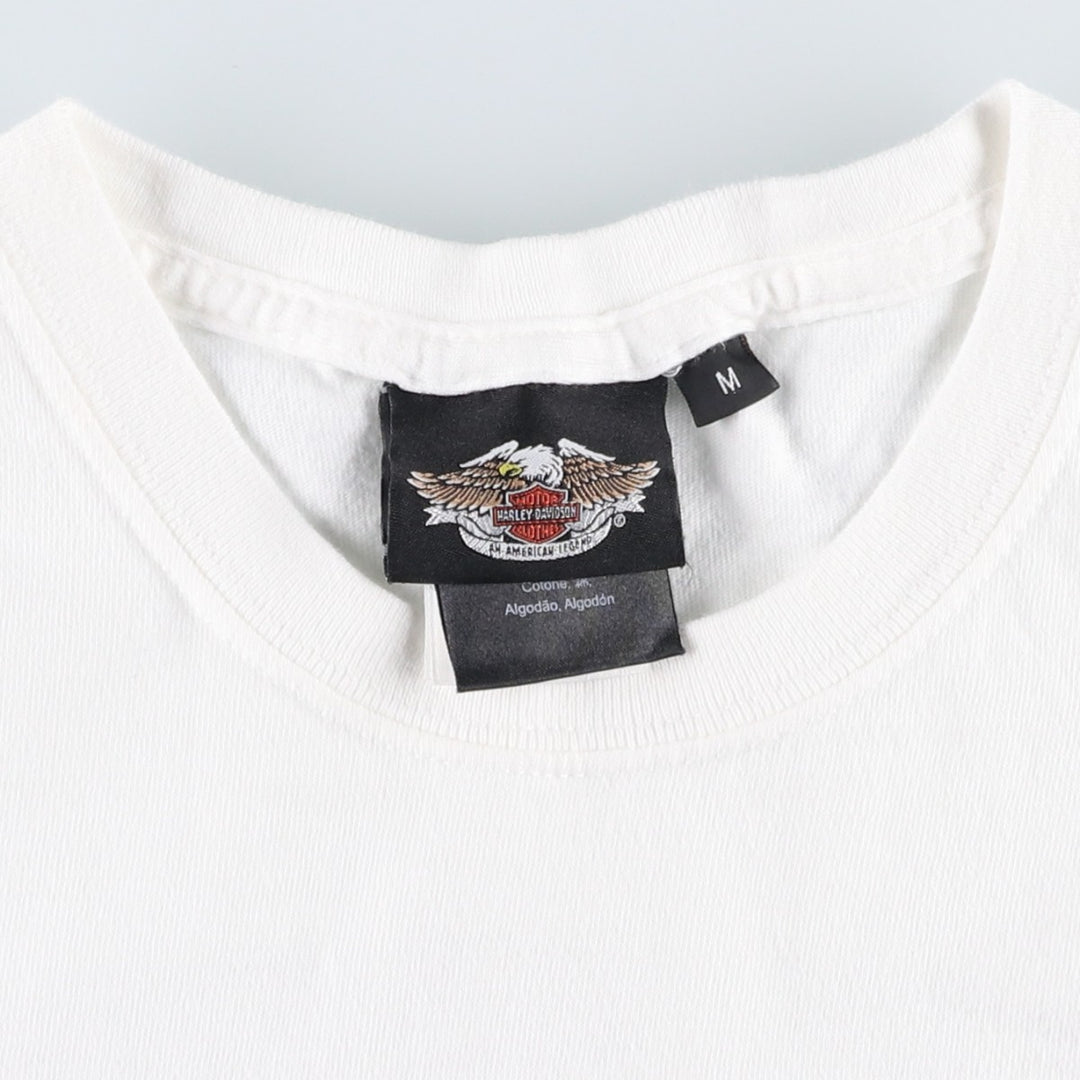00'S Harley-Davidson Motorcycle Bike T-shirt Made in USA Men's M size cotton white type Vintage Second Hand