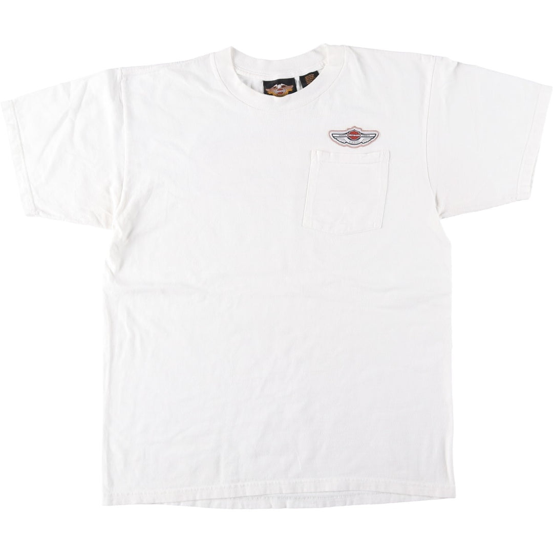 Harley-Davidson Motorcycle Bike T-shirt Made in USA Men's M size cotton white type Vintage Second Hand