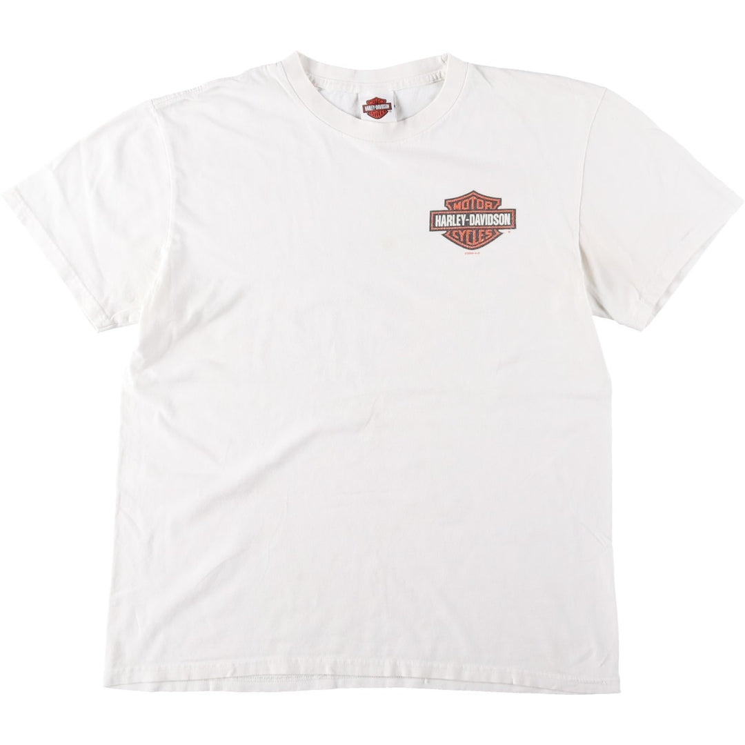 00'S Harley-Davidson Motorcycle Bike T-shirt Men's L size cotton white type Vintage Second Hand