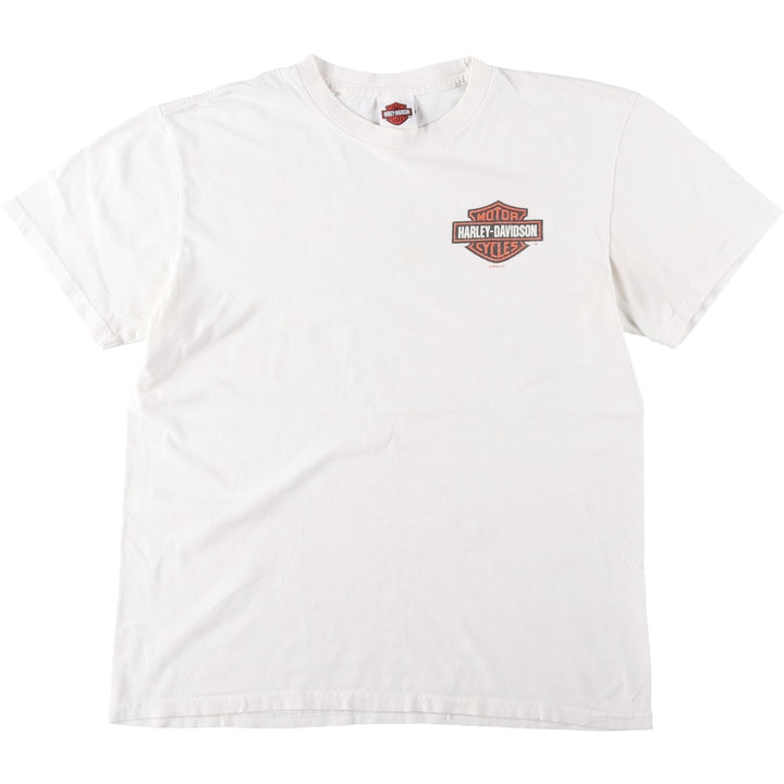 00'S Harley-Davidson Motorcycle Bike T-shirt Men's L size cotton white type Vintage Second Hand