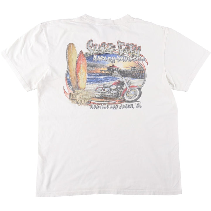 00'S Harley-Davidson Motorcycle Bike T-shirt Men's L size cotton white type Vintage Second Hand