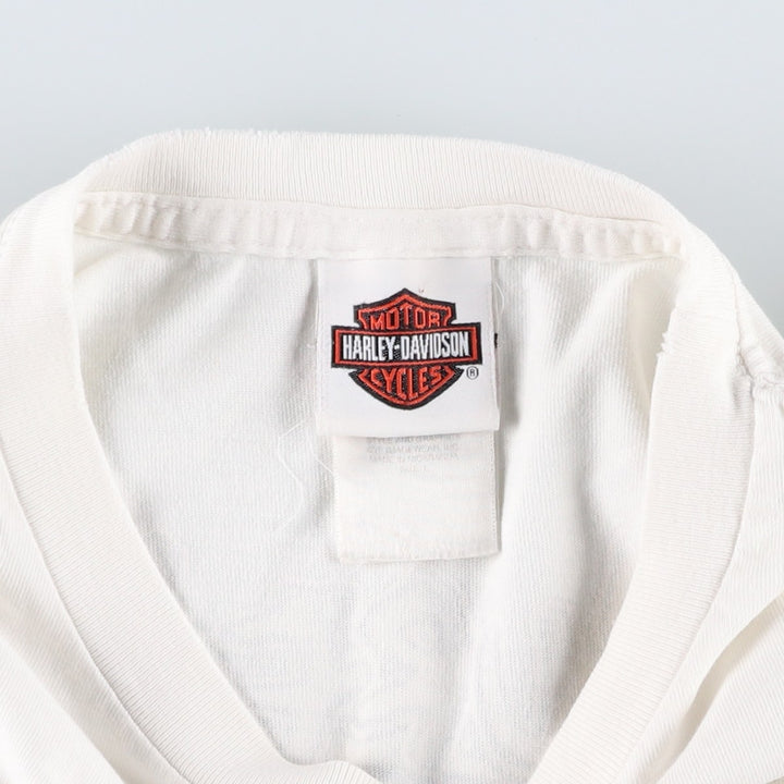00'S Harley-Davidson Motorcycle Bike T-shirt Men's L size cotton white type Vintage Second Hand