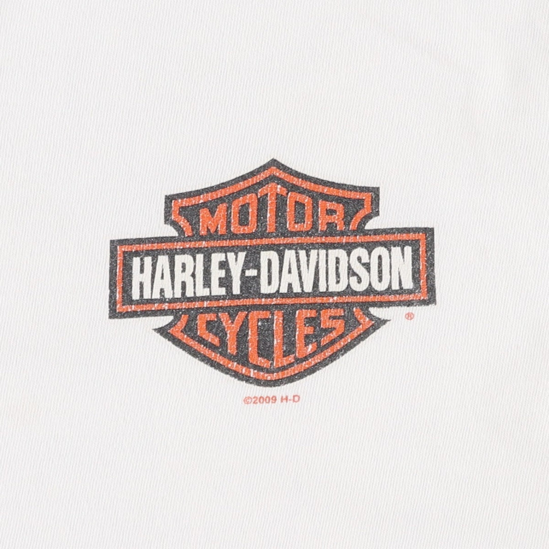 00'S Harley-Davidson Motorcycle Bike T-shirt Men's L size cotton white type Vintage Second Hand