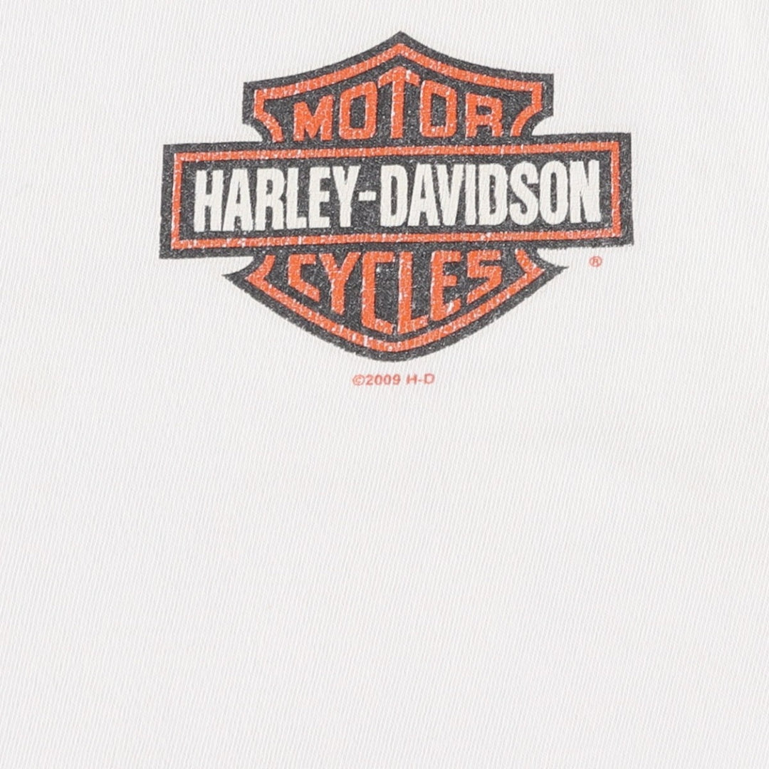 00'S Harley-Davidson Motorcycle Bike T-shirt Men's L size cotton white type Vintage Second Hand