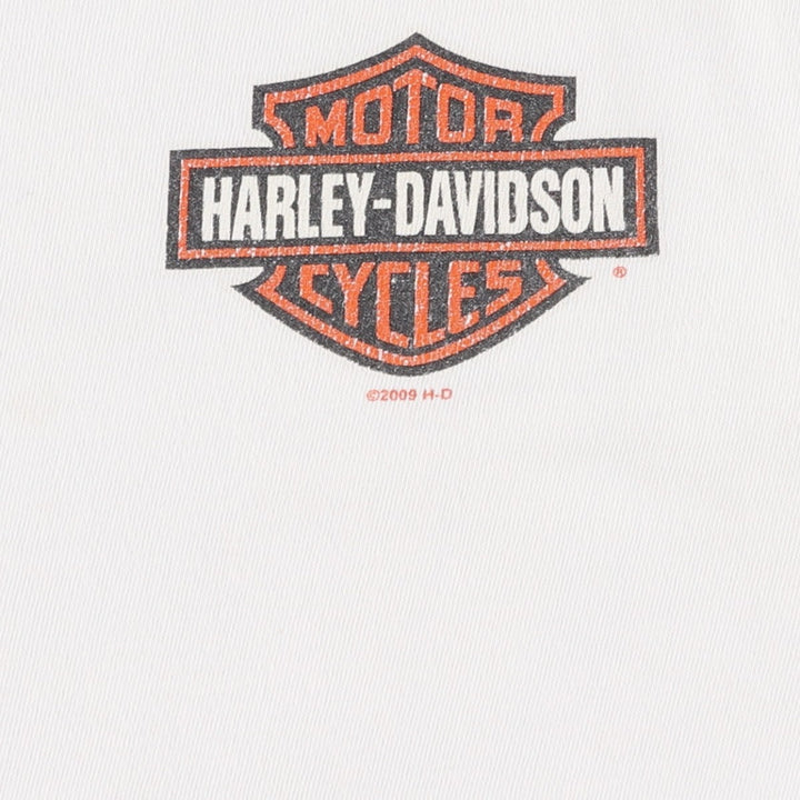 00'S Harley-Davidson Motorcycle Bike T-shirt Men's L size cotton white type Vintage Second Hand