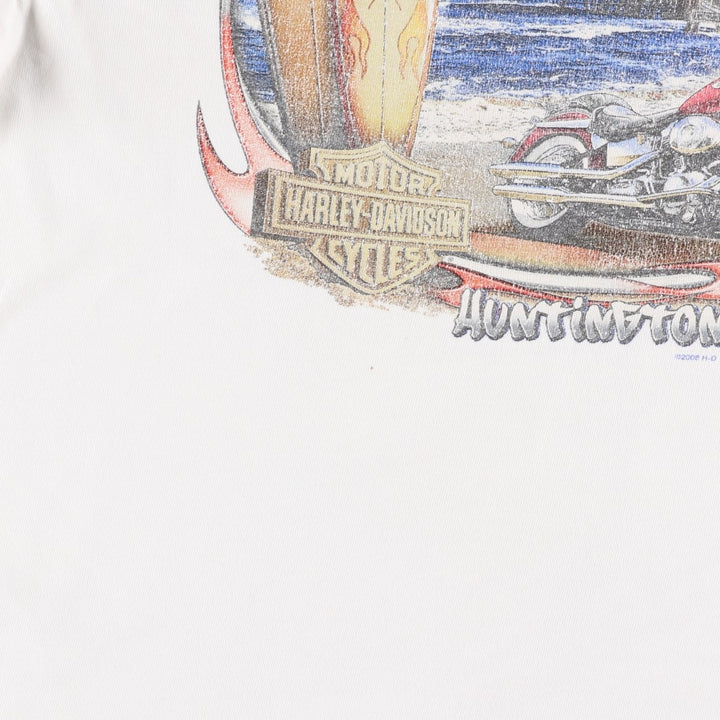 00'S Harley-Davidson Motorcycle Bike T-shirt Men's L size cotton white type Vintage Second Hand