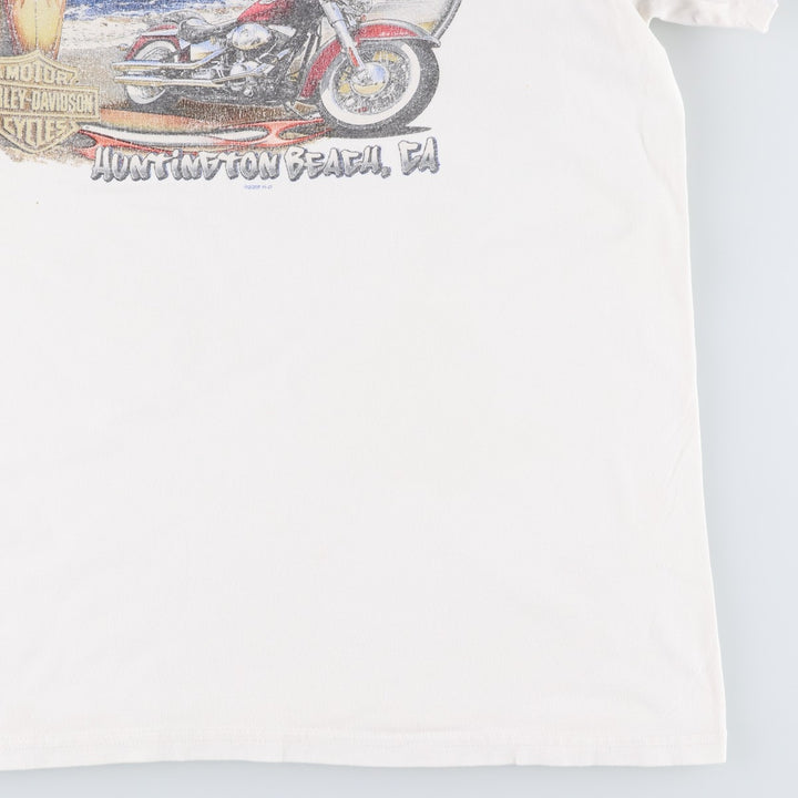 00'S Harley-Davidson Motorcycle Bike T-shirt Men's L size cotton white type Vintage Second Hand