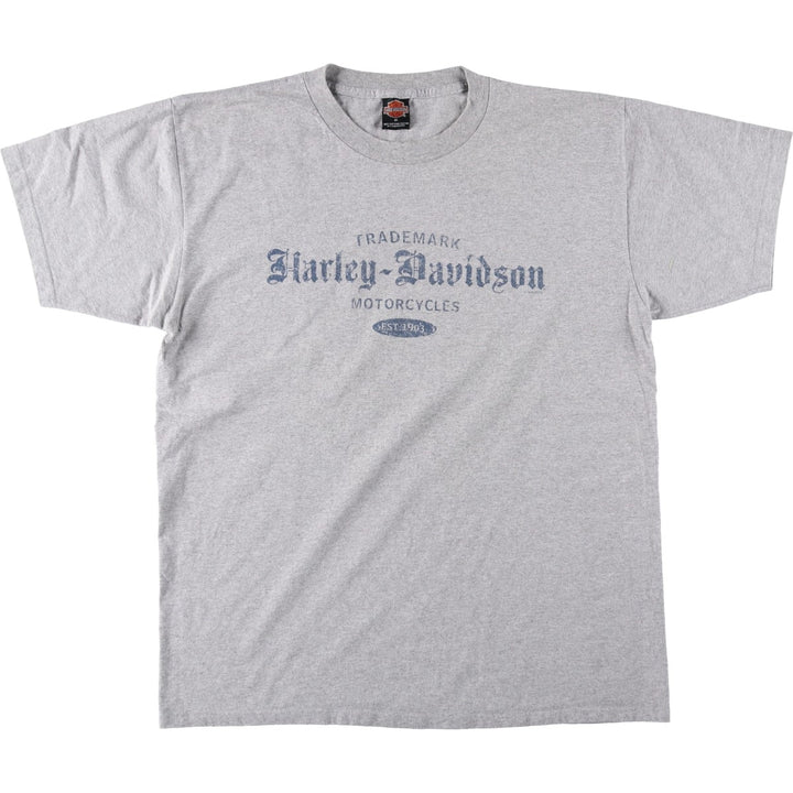 00'S Harley-Davidson Motorcycle Bike T-shirt Made in USA Men's XL cotton gray type Vintage Second Hand