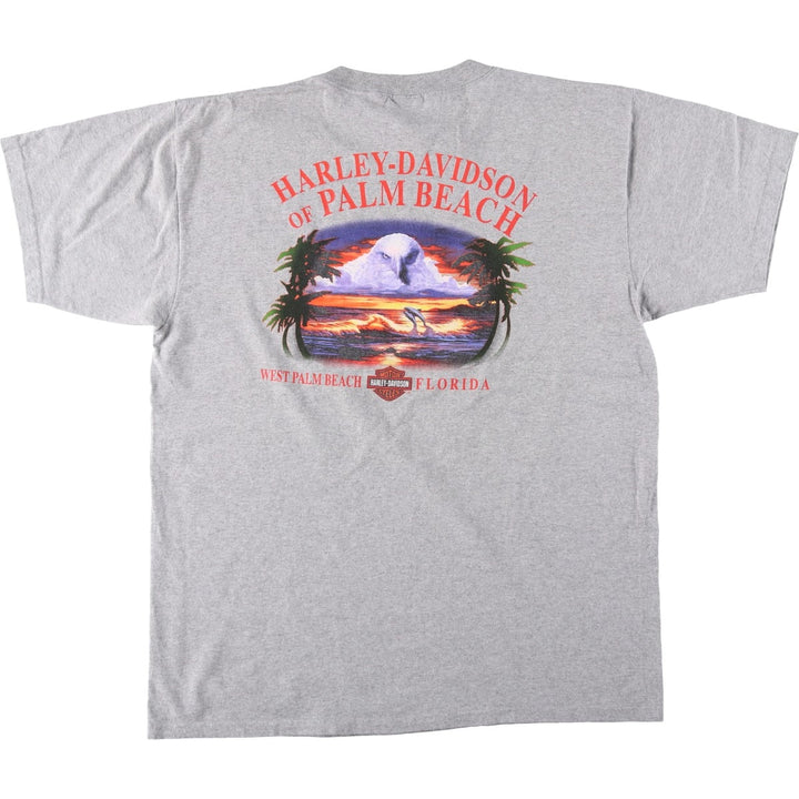 00'S Harley-Davidson Motorcycle Bike T-shirt Made in USA Men's XL cotton gray type Vintage Second Hand