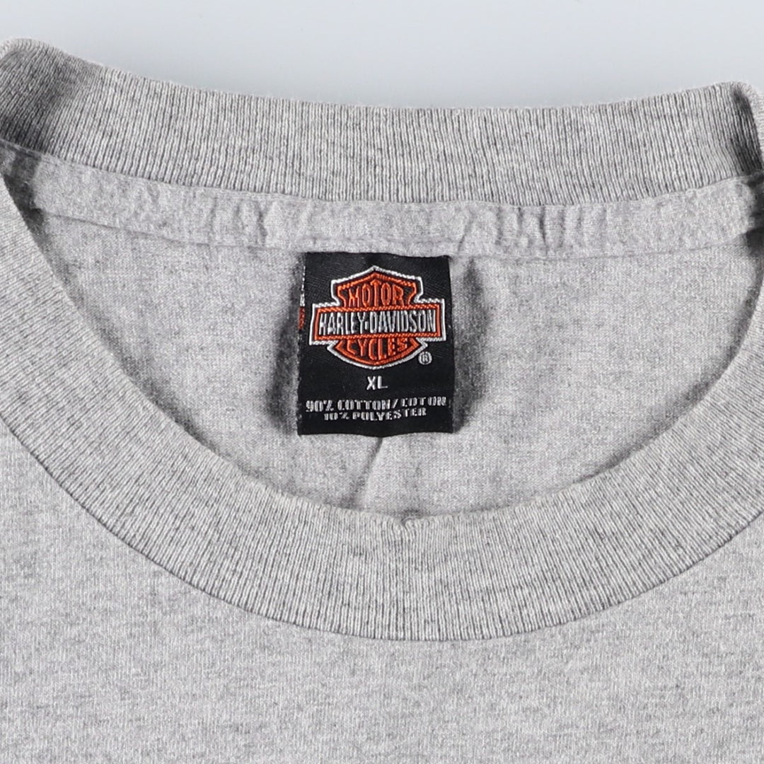 00'S Harley-Davidson Motorcycle Bike T-shirt Made in USA Men's XL cotton gray type Vintage Second Hand
