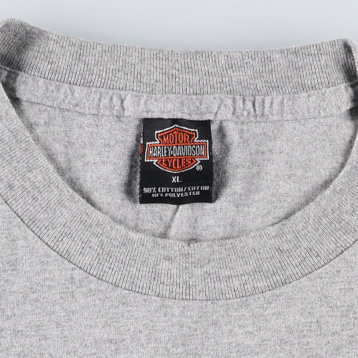00'S Harley-Davidson Motorcycle Bike T-shirt Made in USA Men's XL cotton gray type Vintage Second Hand