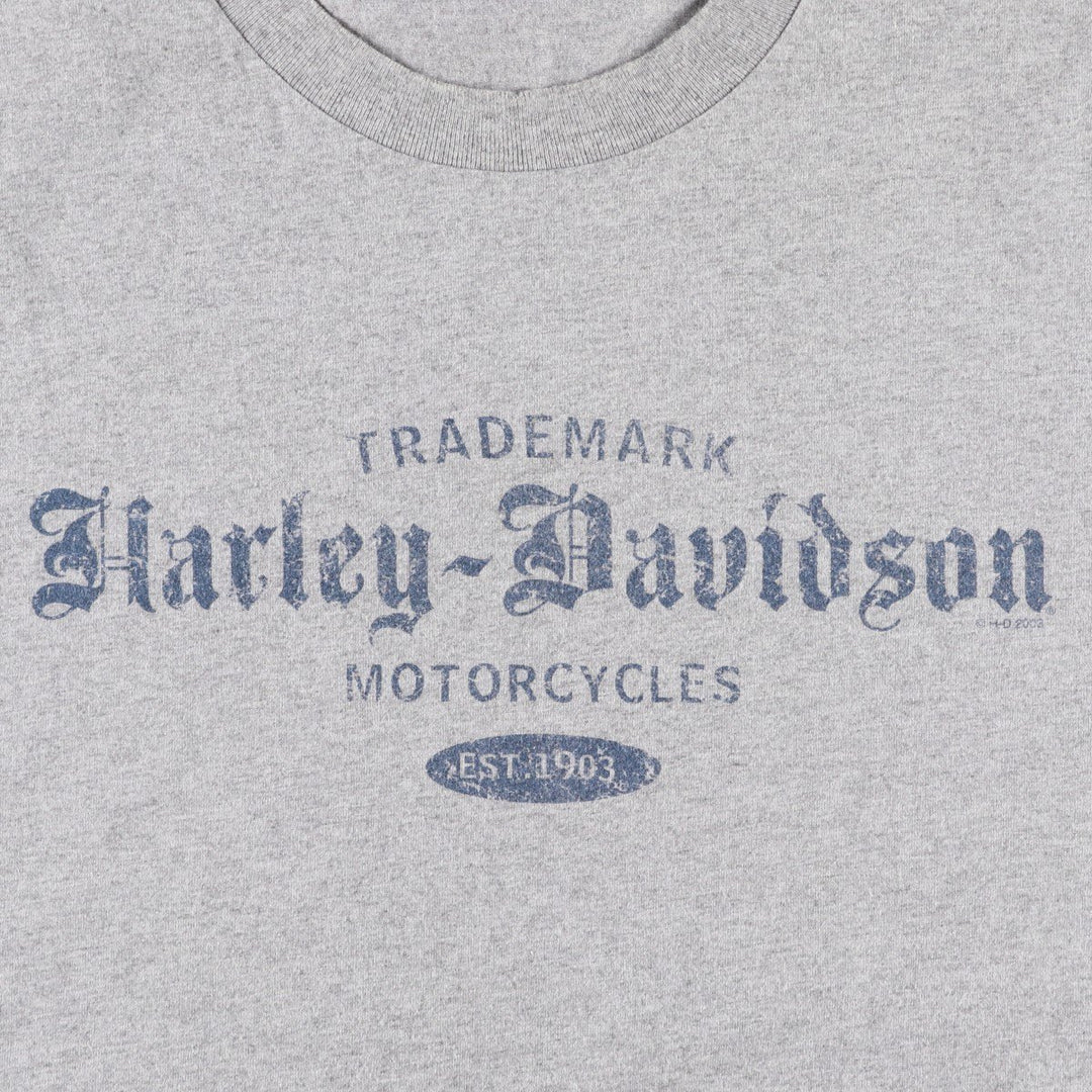 00'S Harley-Davidson Motorcycle Bike T-shirt Made in USA Men's XL cotton gray type Vintage Second Hand