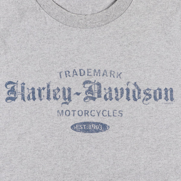 00'S Harley-Davidson Motorcycle Bike T-shirt Made in USA Men's XL cotton gray type Vintage Second Hand