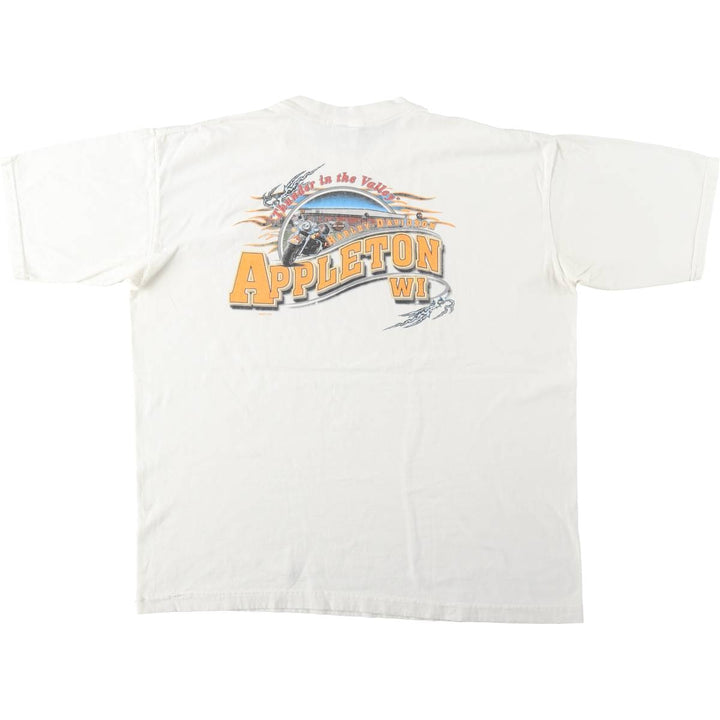 00'S Harley-Davidson Motorcycle Bike T-shirt Men's XL size cotton white type Vintage Second Hand