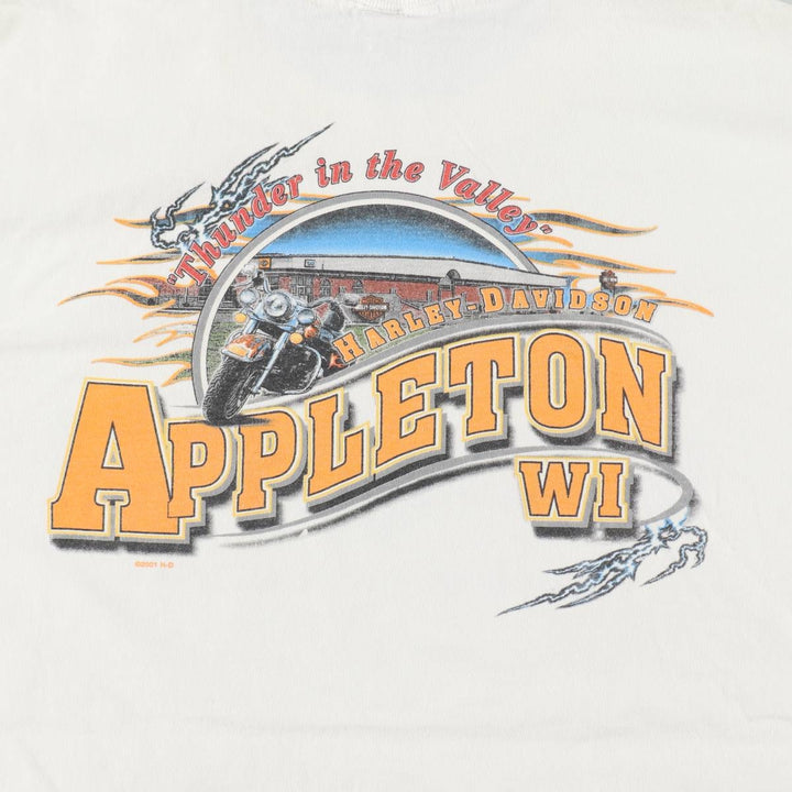 00'S Harley-Davidson Motorcycle Bike T-shirt Men's XL size cotton white type Vintage Second Hand