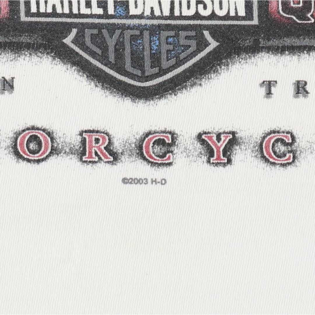 00'S Harley-Davidson Motorcycle Bike T-shirt Men's XL size cotton white type Vintage Second Hand