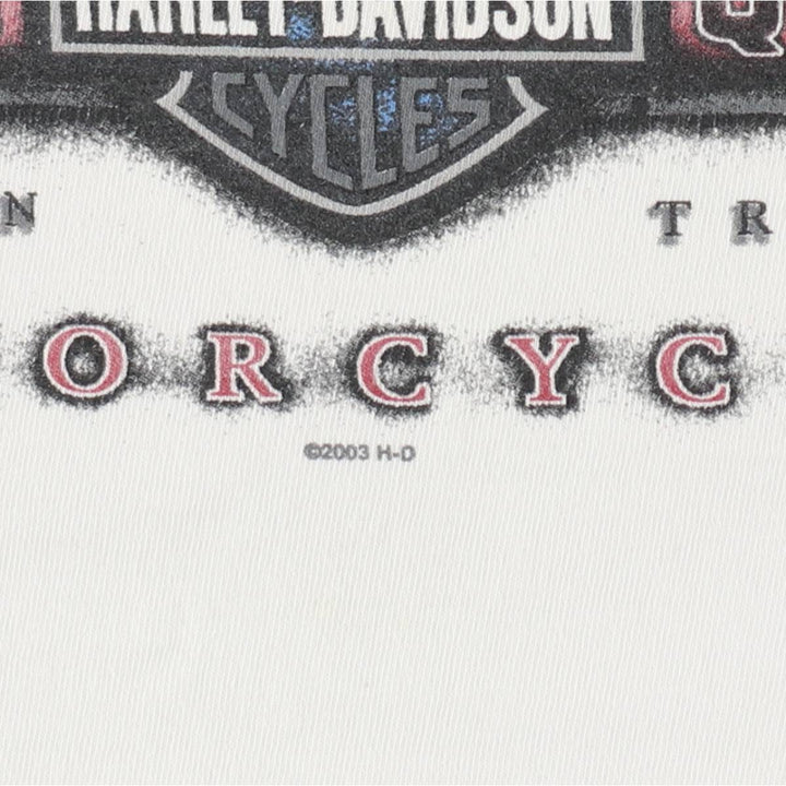 00'S Harley-Davidson Motorcycle Bike T-shirt Men's XL size cotton white type Vintage Second Hand