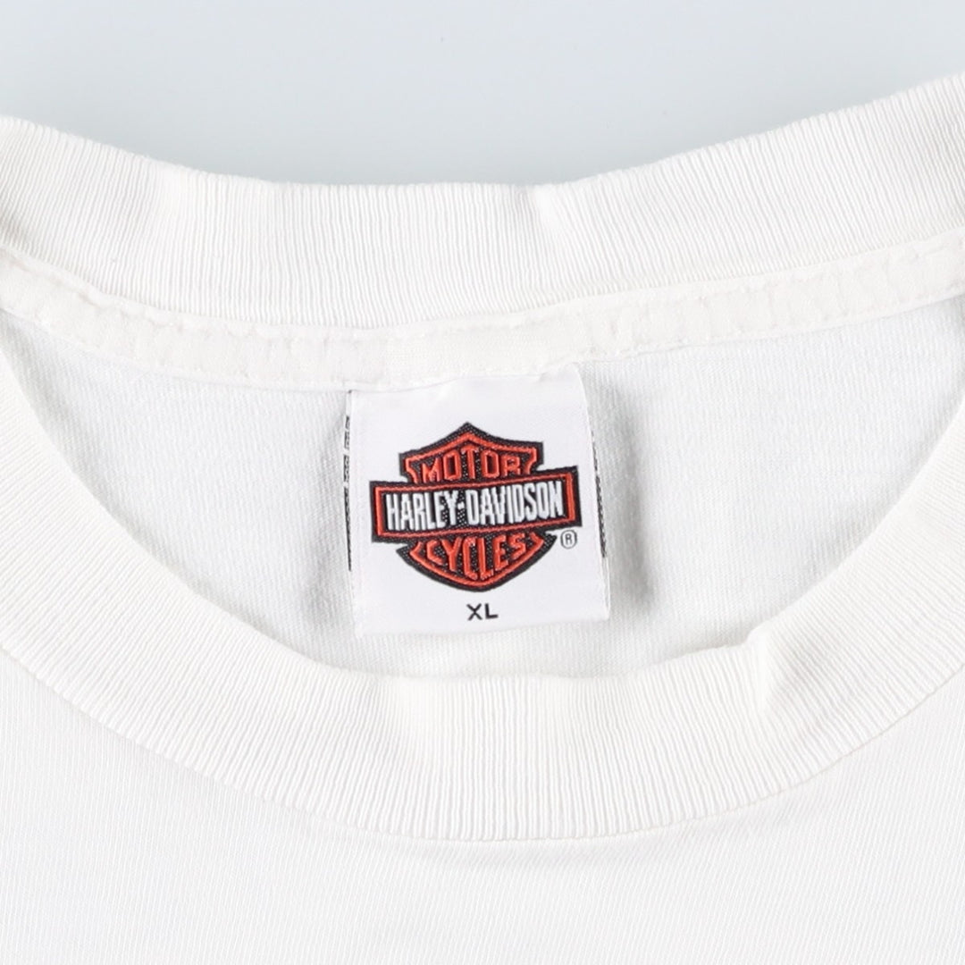 00'S Harley-Davidson Motorcycle Bike T-shirt Men's XL size unclear white type Vintage Second Hand