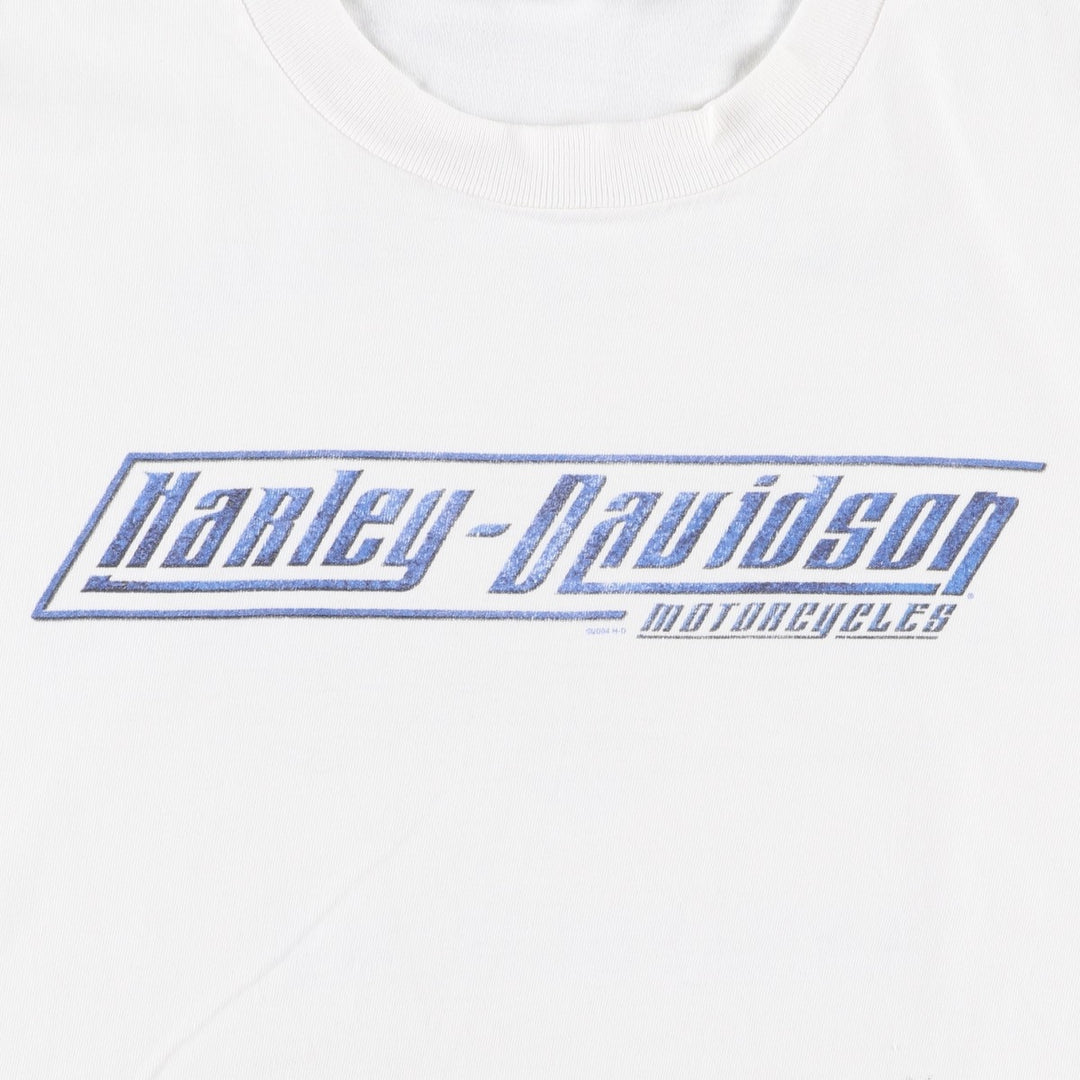 00'S Harley-Davidson Motorcycle Bike T-shirt Men's XL size unclear white type Vintage Second Hand