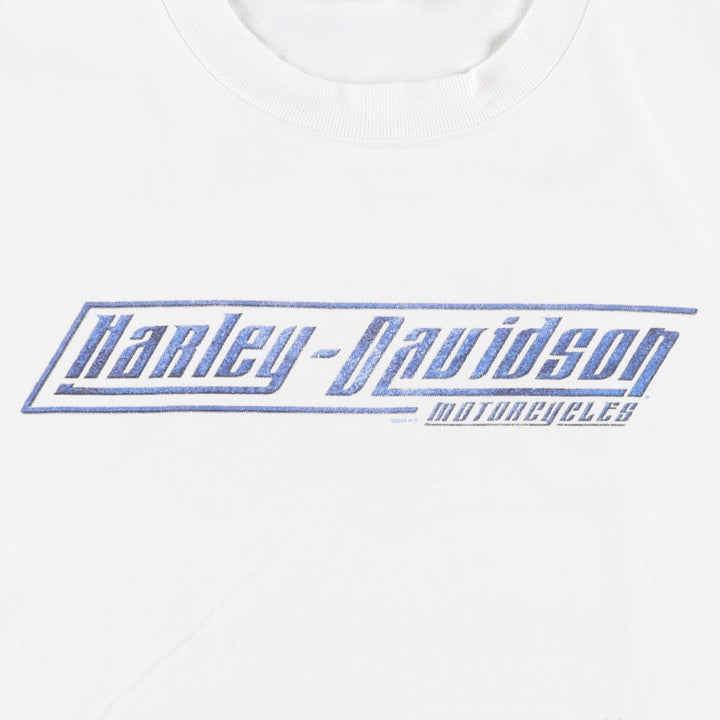 00'S Harley-Davidson Motorcycle Bike T-shirt Men's XL size unclear white type Vintage Second Hand