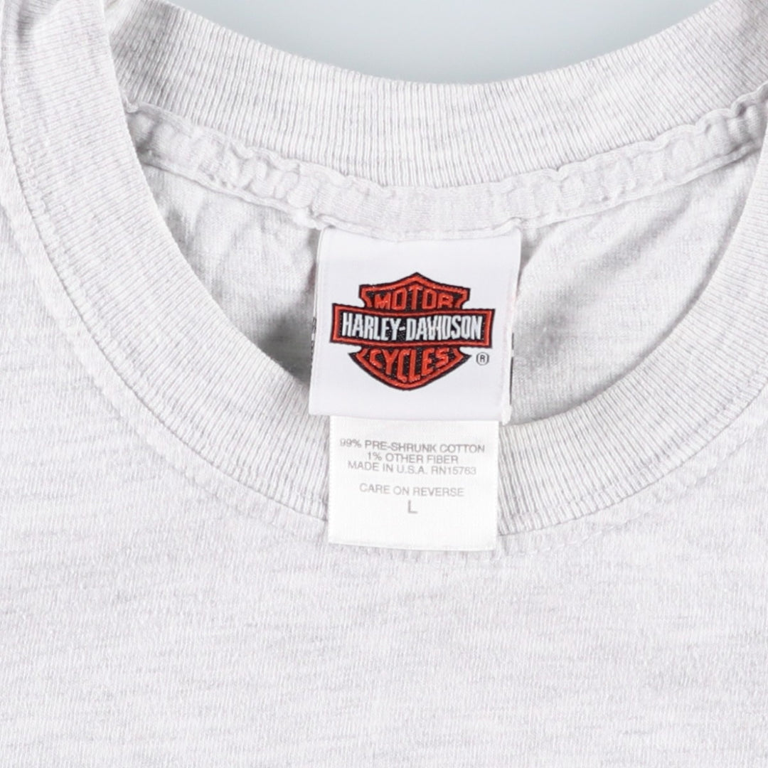 00'S Harley-Davidson Motorcycle Bike T-shirt Made in USA Men's L size cotton gray type Vintage Second Hand