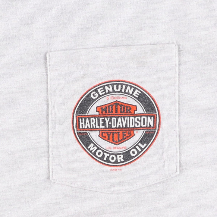 00'S Harley-Davidson Motorcycle Bike T-shirt Made in USA Men's L size cotton gray type Vintage Second Hand