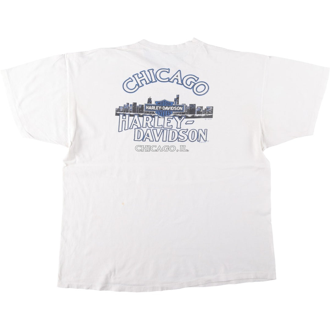 90'S Harley-Davidson Motorcycle Bike T-shirt, Men's XL, Vintage unclear white type Vintage Second Hand