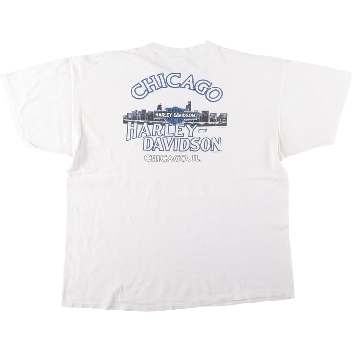 90'S Harley-Davidson Motorcycle Bike T-shirt, Men's XL, Vintage unclear white type Vintage Second Hand