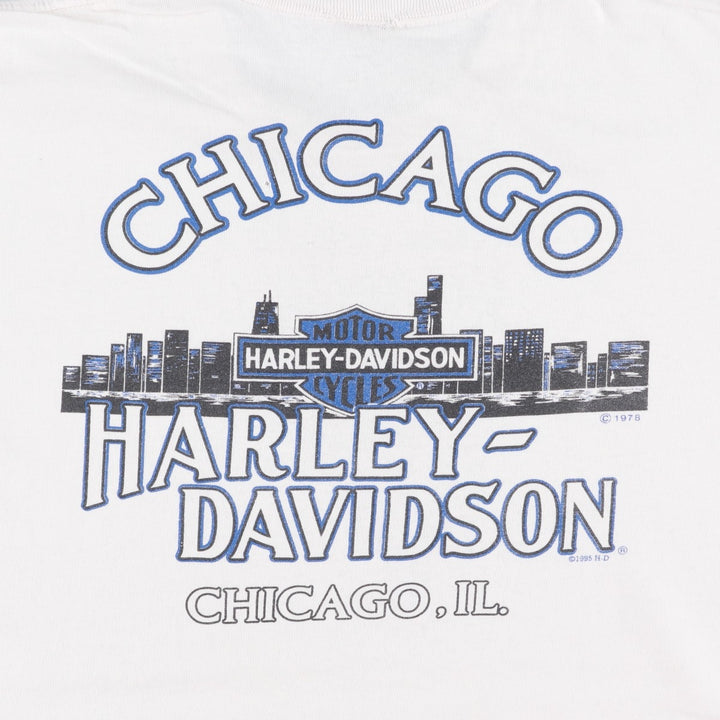 90'S Harley-Davidson Motorcycle Bike T-shirt, Men's XL, Vintage unclear white type Vintage Second Hand