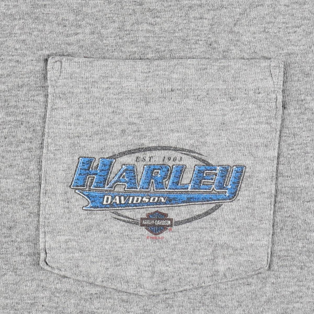 90'S Harley-Davidson Motorcycle Bike T-shirt Made in USA Men's XL Vintage unclear gray type Vintage Second Hand