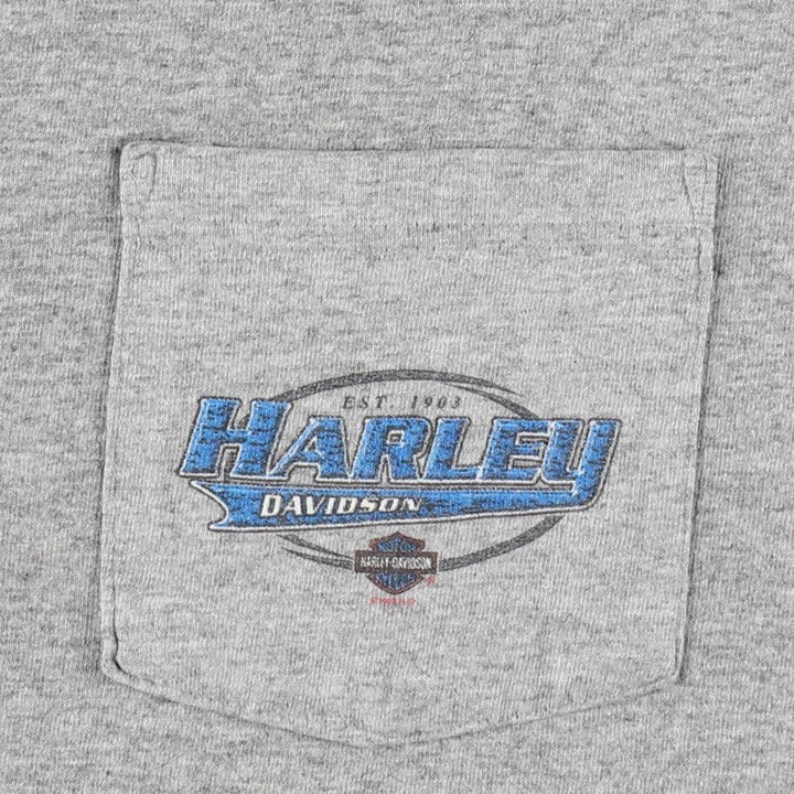 90'S Harley-Davidson Motorcycle Bike T-shirt Made in USA Men's XL Vintage unclear gray type Vintage Second Hand