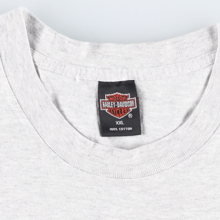 Harley Davidson Eagle Pattern Motorcycle Bike T-shirt Made in USA Men's XXL Vintage cotton gray type Vintage Second Hand