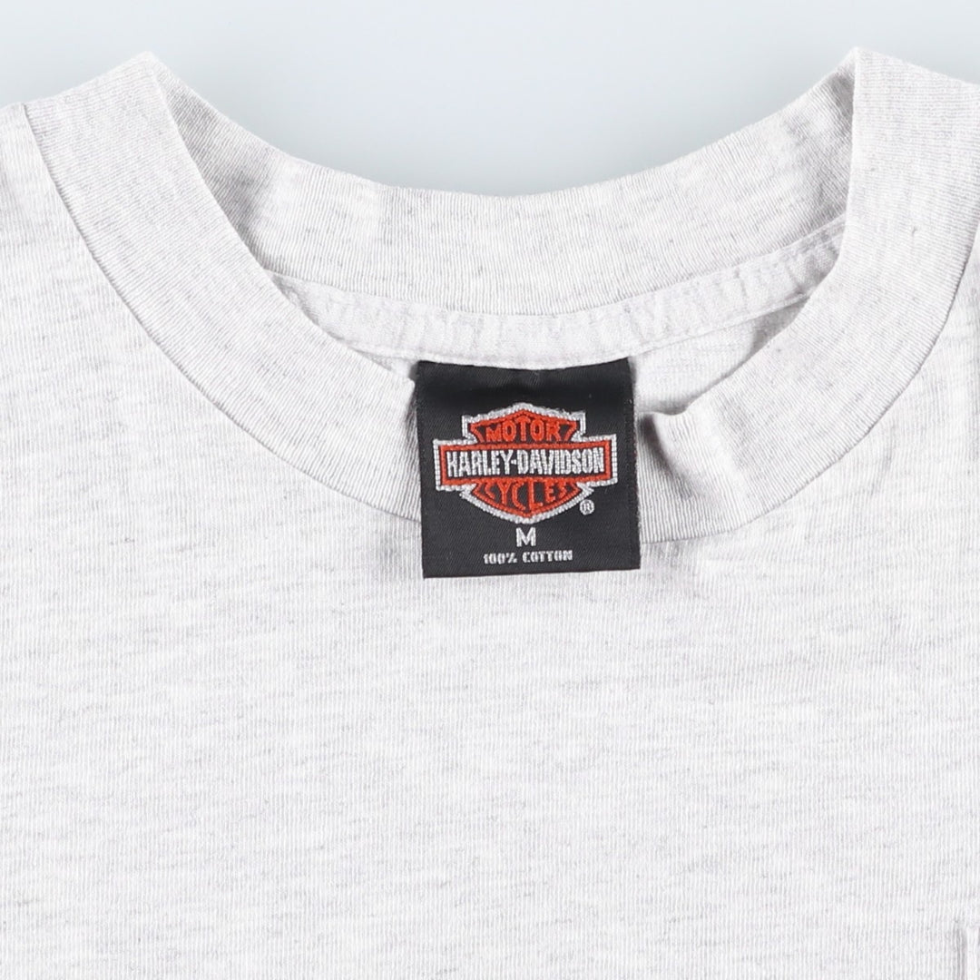 90'S Harley-Davidson Motorcycle Bike T-shirt Made in USA Men's M Vintage cotton gray type Vintage Second Hand