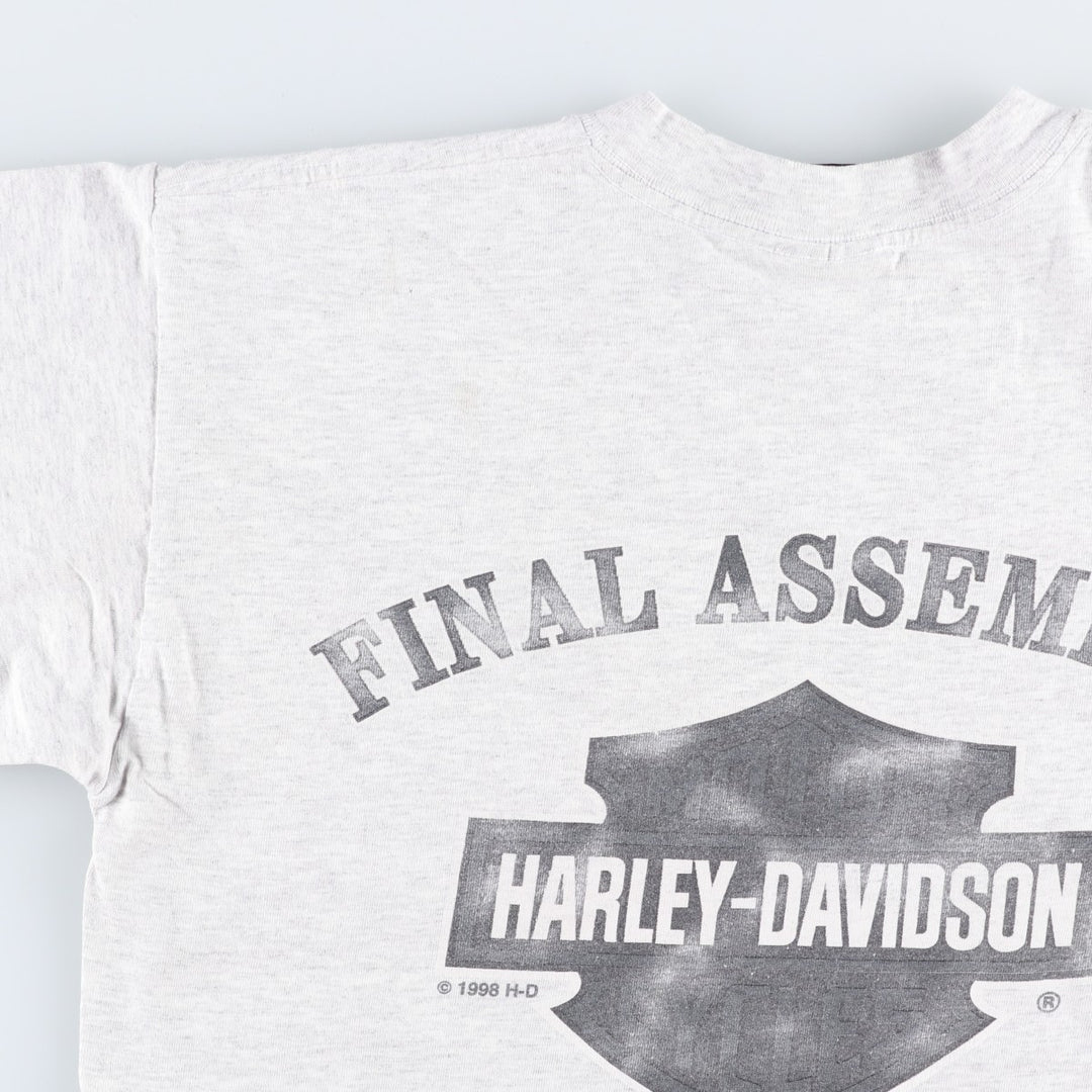 90'S Harley-Davidson Motorcycle Bike T-shirt Made in USA Men's M Vintage cotton gray type Vintage Second Hand