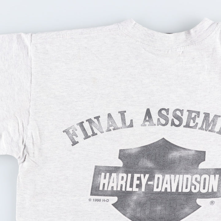 90'S Harley-Davidson Motorcycle Bike T-shirt Made in USA Men's M Vintage cotton gray type Vintage Second Hand