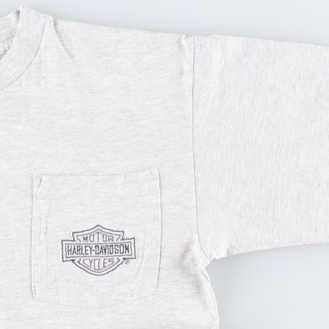 90'S Harley-Davidson Motorcycle Bike T-shirt Made in USA Men's M Vintage cotton gray type Vintage Second Hand