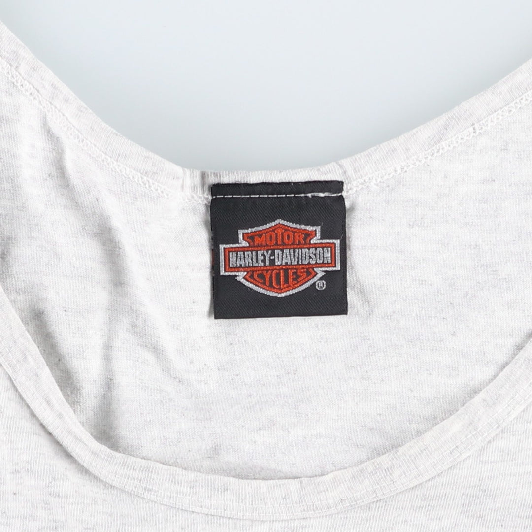 90'S Harley-Davidson Eagle Pattern Sleeveless Motorcycle T-Shirt, Made in USA, Vintage cotton gray type Vintage Second Hand