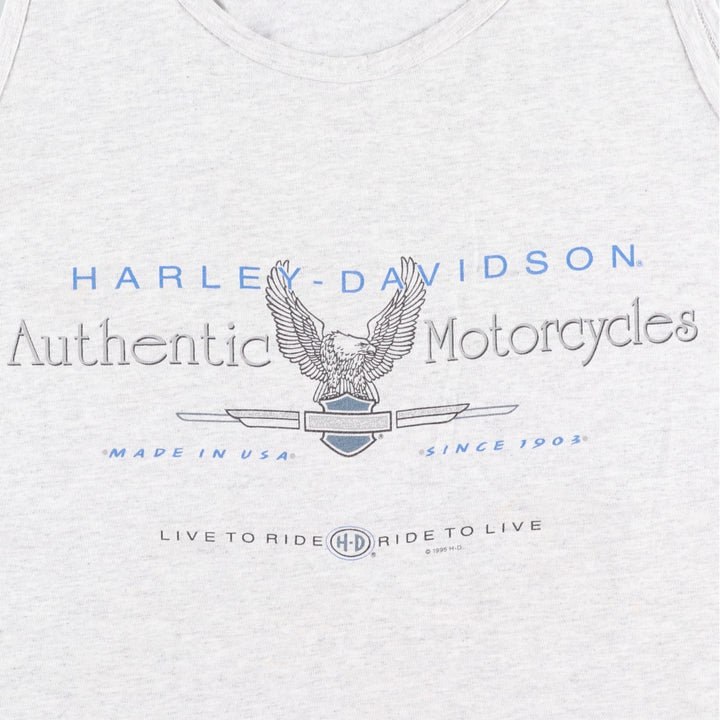 90'S Harley-Davidson Eagle Pattern Sleeveless Motorcycle T-Shirt, Made in USA, Vintage cotton gray type Vintage Second Hand