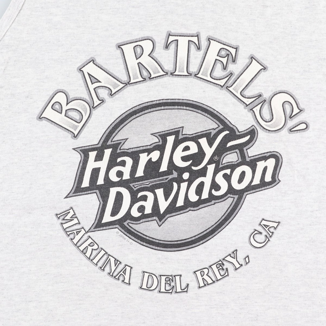 90'S Harley-Davidson Eagle Pattern Sleeveless Motorcycle T-Shirt, Made in USA, Vintage cotton gray type Vintage Second Hand