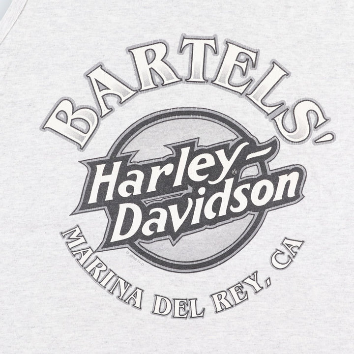 90'S Harley-Davidson Eagle Pattern Sleeveless Motorcycle T-Shirt, Made in USA, Vintage cotton gray type Vintage Second Hand