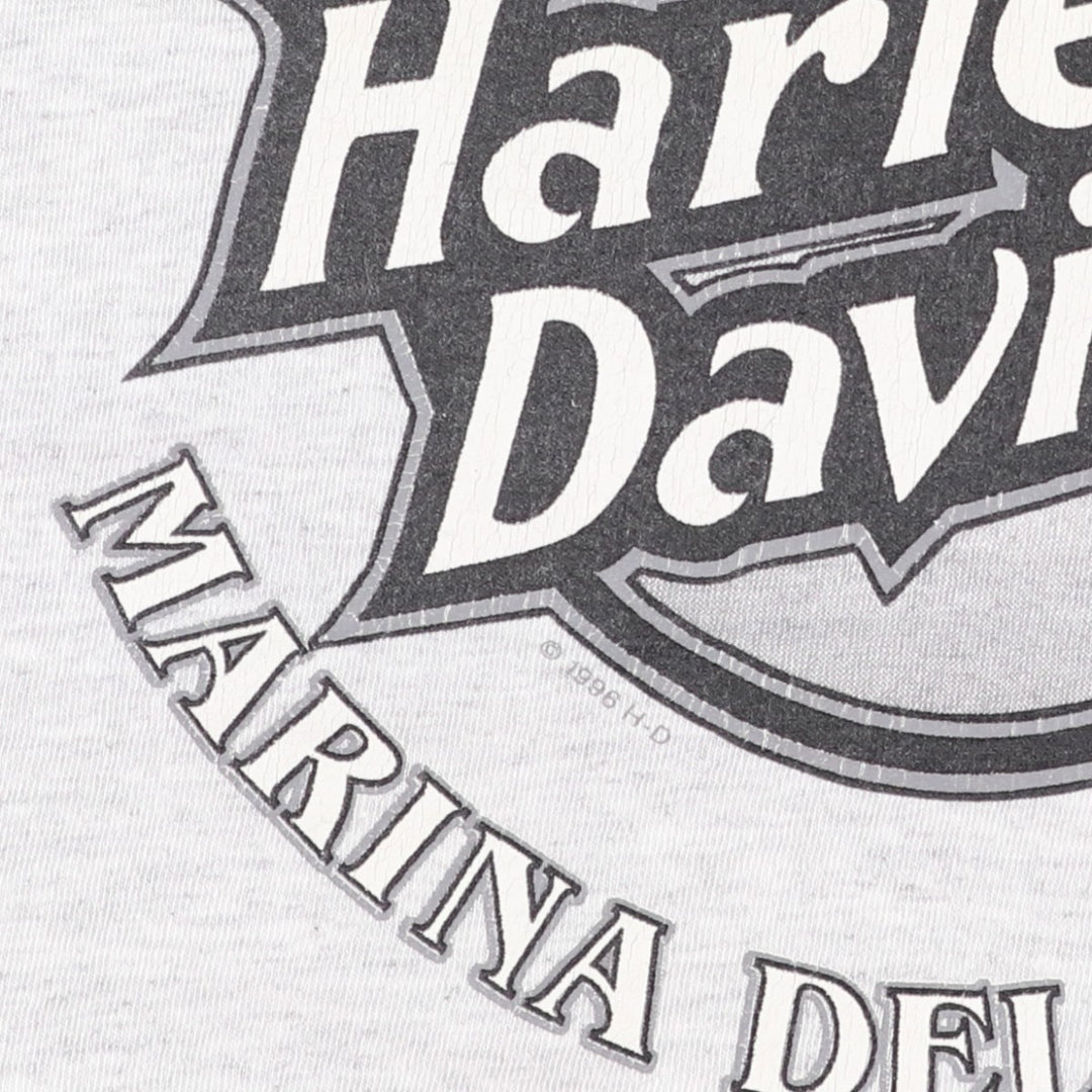 90'S Harley-Davidson Eagle Pattern Sleeveless Motorcycle T-Shirt, Made in USA, Vintage cotton gray type Vintage Second Hand