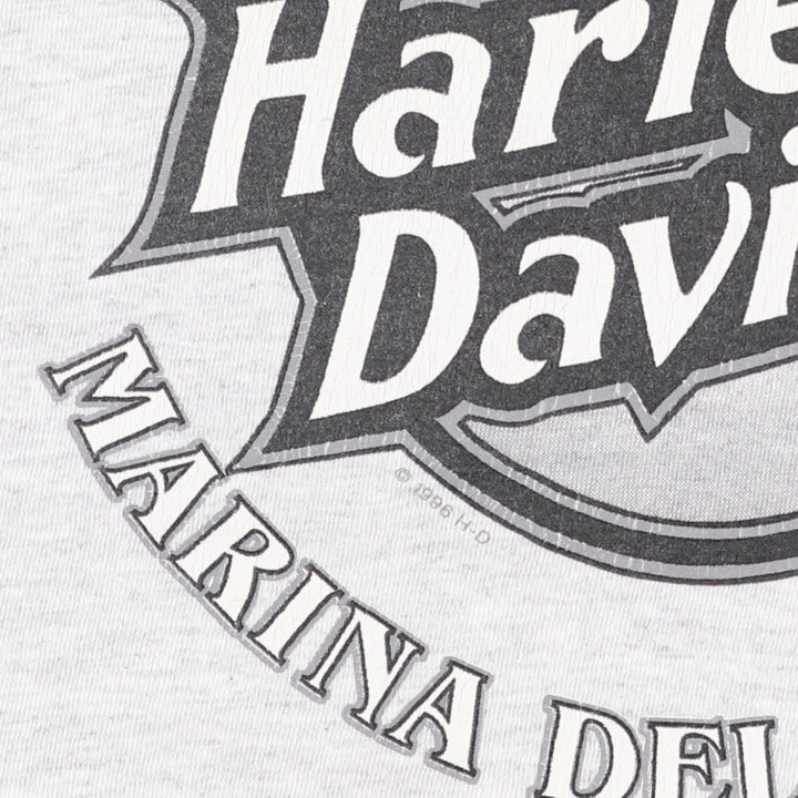 90'S Harley-Davidson Eagle Pattern Sleeveless Motorcycle T-Shirt, Made in USA, Vintage cotton gray type Vintage Second Hand