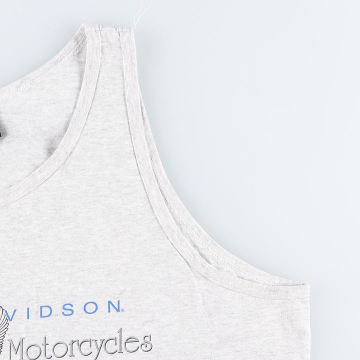 90'S Harley-Davidson Eagle Pattern Sleeveless Motorcycle T-Shirt, Made in USA, Vintage cotton gray type Vintage Second Hand