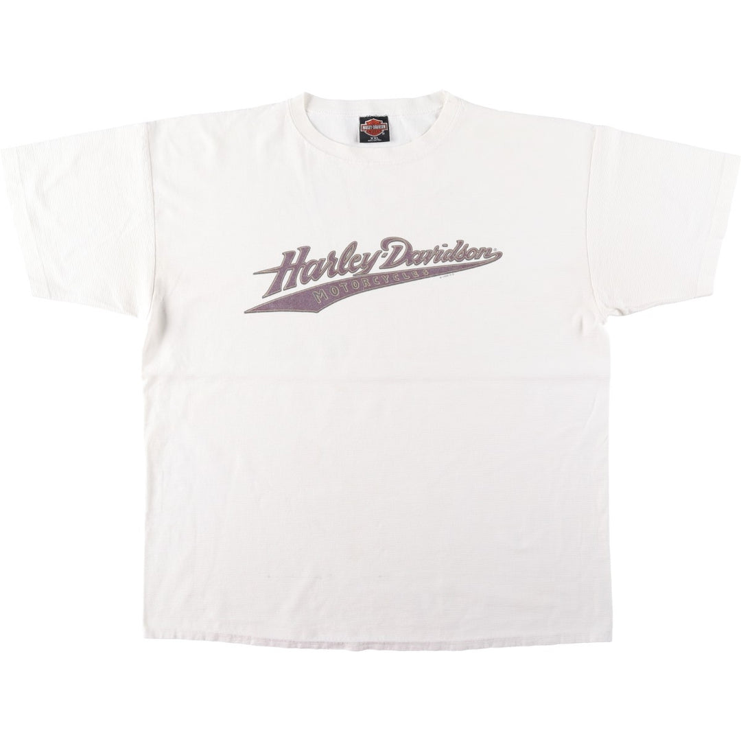 90'S Harley-Davidson Motorcycle Bike T-shirt Made in USA Men's XXL Vintage cotton white type Vintage Second Hand