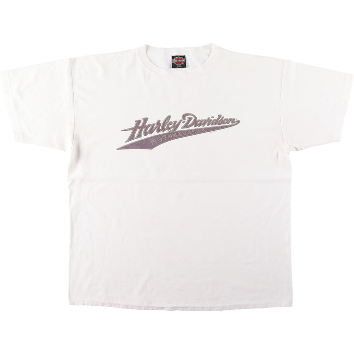 90'S Harley-Davidson Motorcycle Bike T-shirt Made in USA Men's XXL Vintage cotton white type Vintage Second Hand