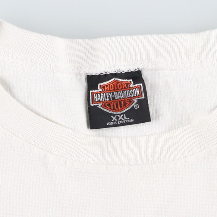 90'S Harley-Davidson Motorcycle Bike T-shirt Made in USA Men's XXL Vintage cotton white type Vintage Second Hand