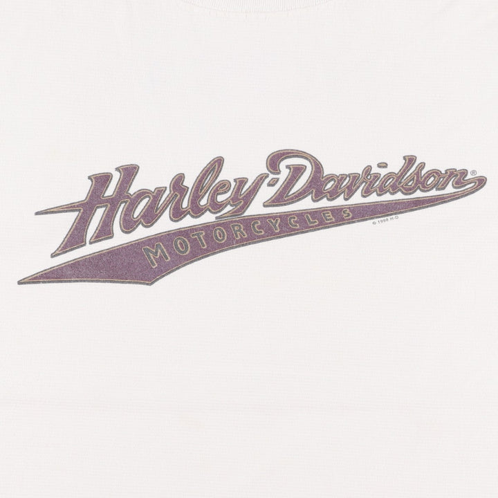 90'S Harley-Davidson Motorcycle Bike T-shirt Made in USA Men's XXL Vintage cotton white type Vintage Second Hand