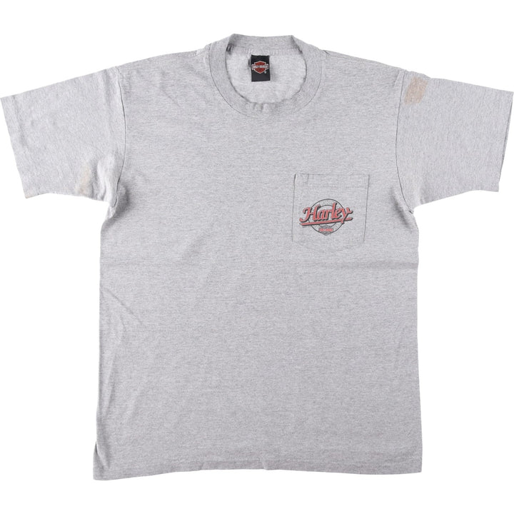 90'S Harley-Davidson Eagle Pattern Motorcycle T-Shirt, Men's Size L (approx.), Vintage unclear gray type Vintage Second Hand