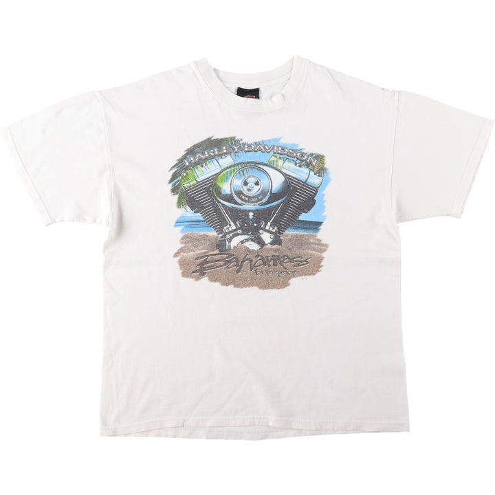 90'S Harley-Davidson Motorcycle Bike T-shirt Made in USA Men's L Vintage cotton white type Vintage Second Hand